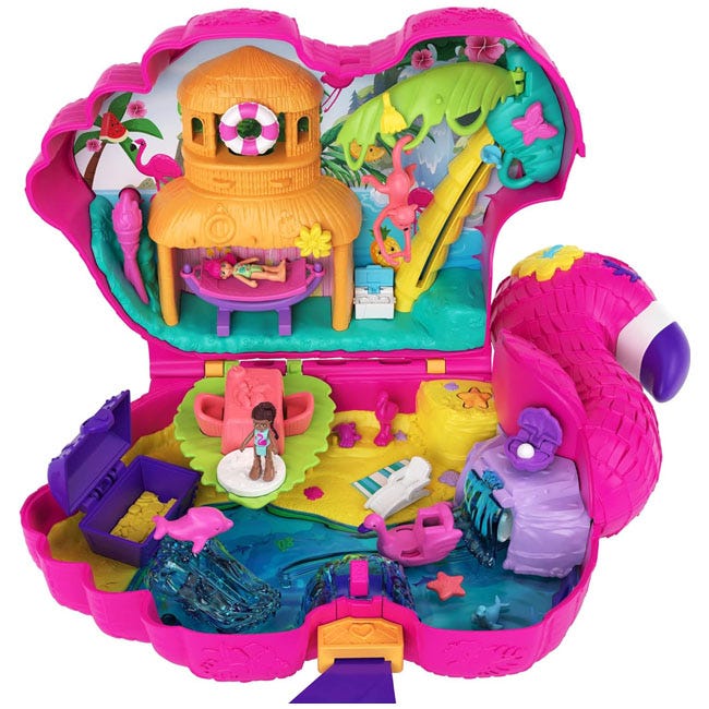 POLLY POCKET BOX FLAMINGO MEGA PARTY