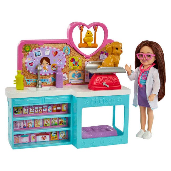 BARBIE CHELSEA PET VET PLAYSET WITH DOLL