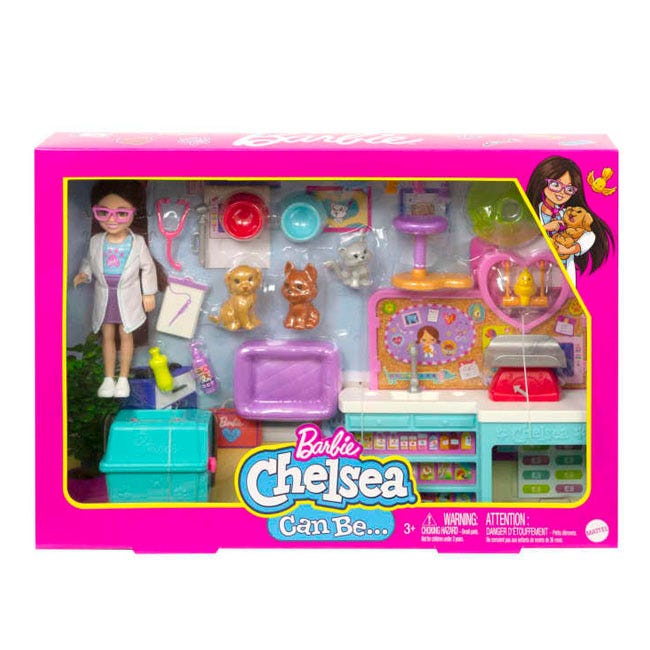 BARBIE CHELSEA PET VET PLAYSET WITH DOLL