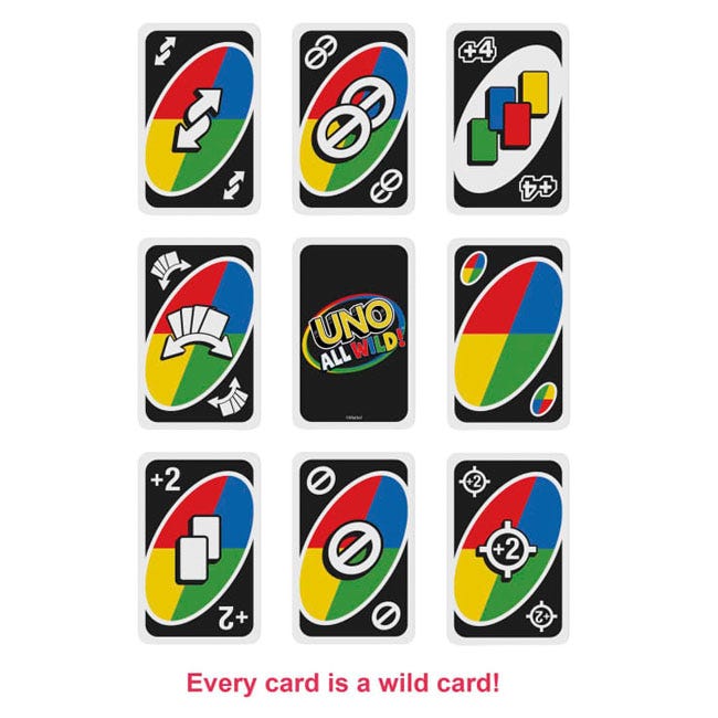 MATTEL UNO - ALL WILD CARD GAME