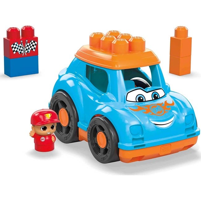 MEGA BLOKS RICKY RACE CAR BUILDING TOY