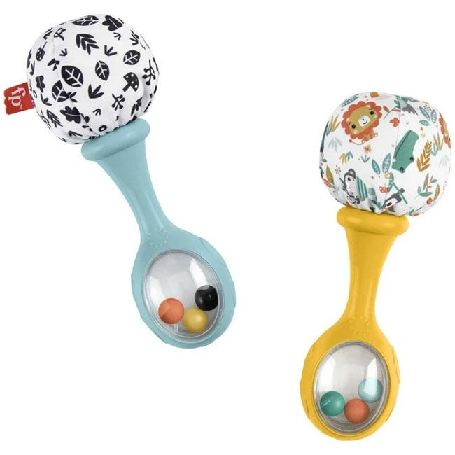 FISHER PRICE BABY NEWBORN TOYS RATTLE N ROCK MARACA