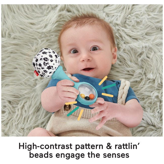 FISHER PRICE BABY NEWBORN TOYS RATTLE N ROCK MARACA