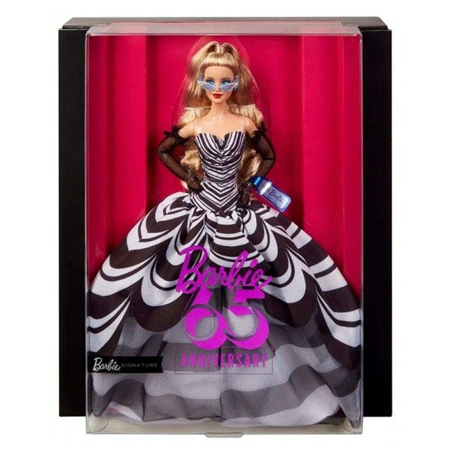 BARBIE BLONDE HAIR WITH BLACK AND WHITE GOWN SIGNATURE DOLL