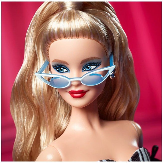 BARBIE BLONDE HAIR WITH BLACK AND WHITE GOWN SIGNATURE DOLL