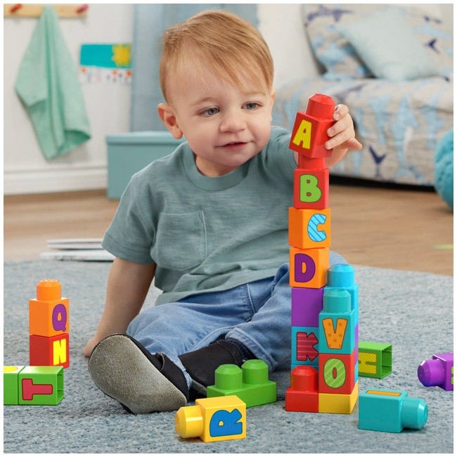 MEGA BLOCKS 30-PCS ABC BUILDING BAG