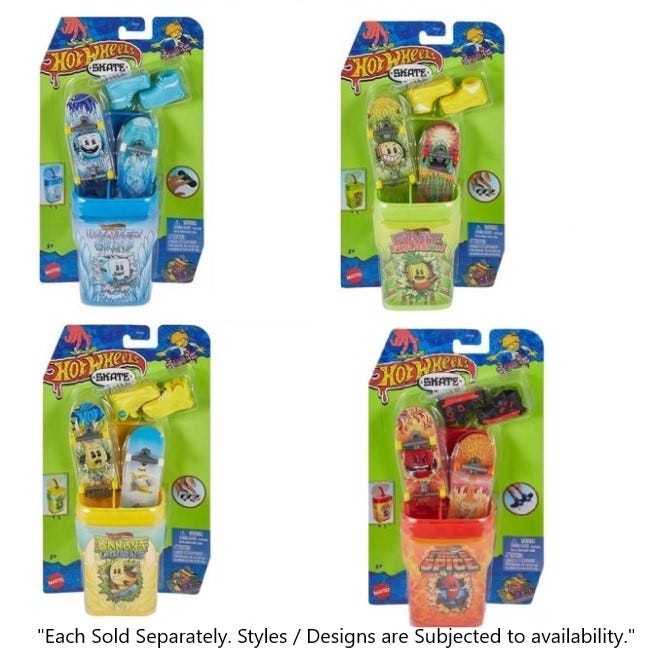 HOTWHEELS SKATES 2 PK FINGERBOARD SKATEBOARD AND BOX SET