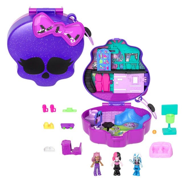 POLLY POCKET MONSTER HIGH COMPACT WITH DOLLS PLAYSET