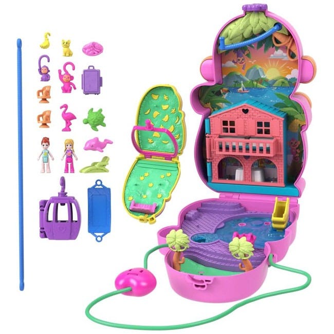 POLLY POCKET LARGE WEARABLE COMPACT PURSE - MOMMA MONKEY