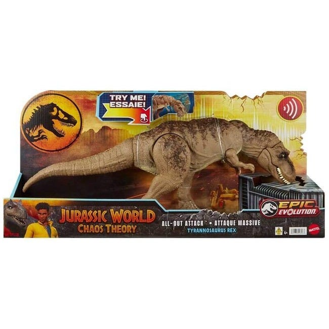 MATTEL JURASSIC WORLD CHAOS ALLOUT ATTACK TYRANNOSAURUS