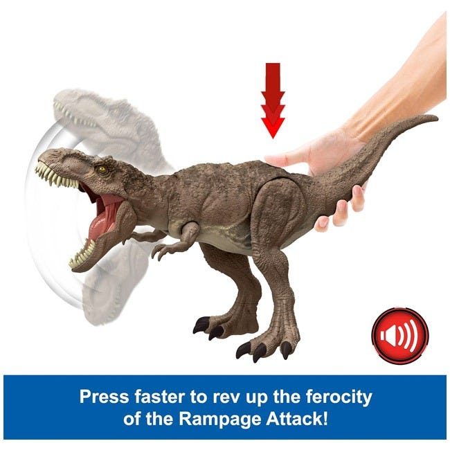 MATTEL JURASSIC WORLD CHAOS ALLOUT ATTACK TYRANNOSAURUS