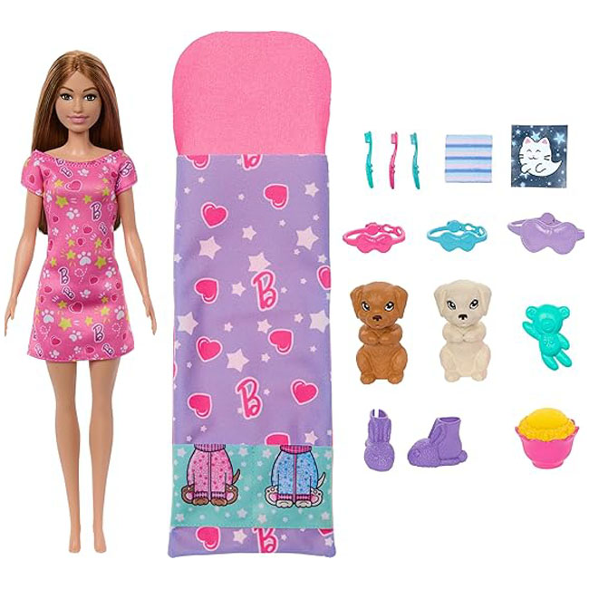 BARBIE PUPPY SLUMBER PARTY DOLL AND PLAYSET