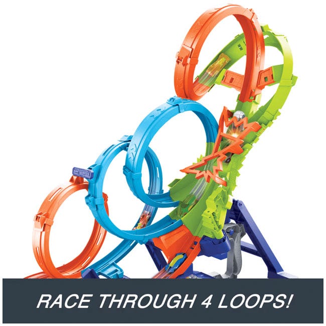 HOT WHEELS 1:64 ACTION 4-LOOP CRASH OUT TRACK SET