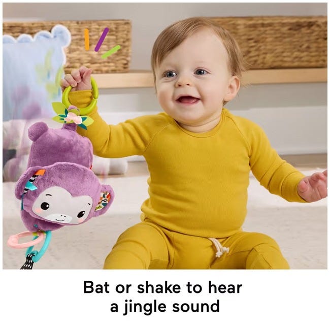 FISHER PRICE PURPLE MONKEY SENSORY PLUSH