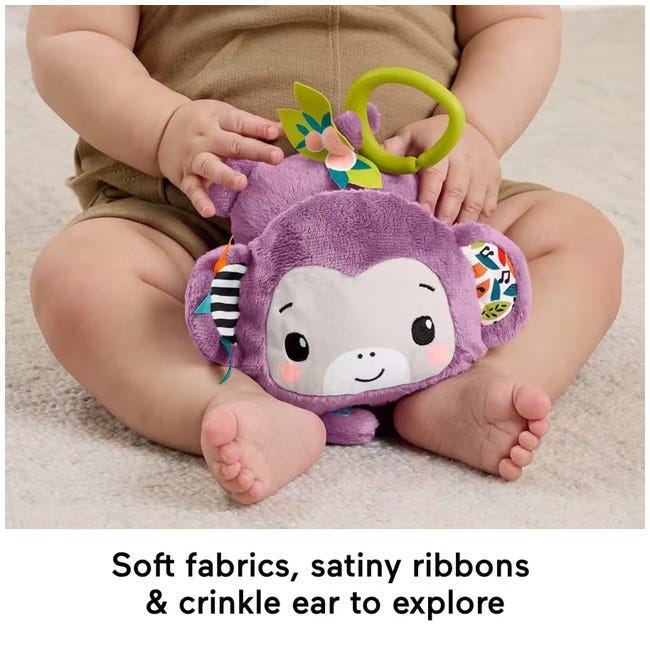 FISHER PRICE PURPLE MONKEY SENSORY PLUSH