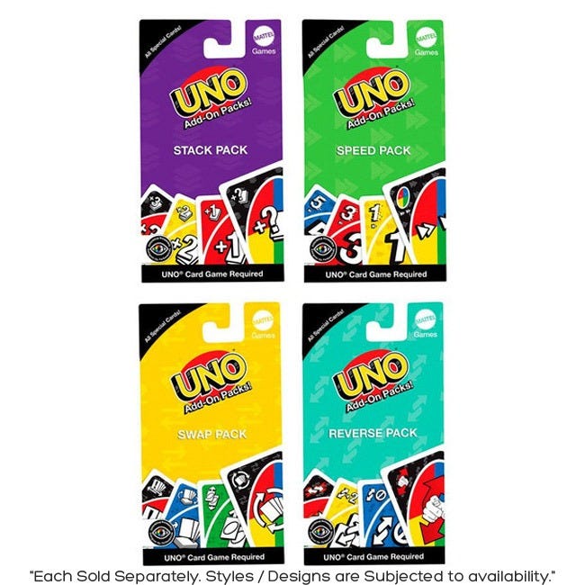 MATTEL UNO ADD-ON PACKS CDU ASSORTMENT