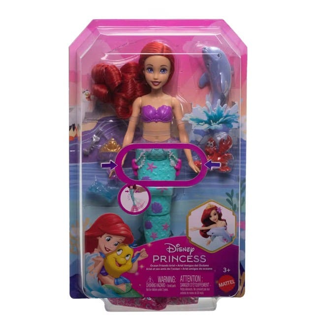 DISNEY PRINCESS ARIEL WITH OCEAN ANIMAL FRIENDS FASHION DOLL