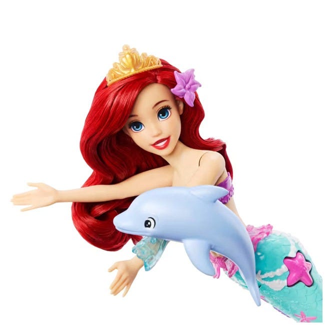 DISNEY PRINCESS ARIEL WITH OCEAN ANIMAL FRIENDS FASHION DOLL