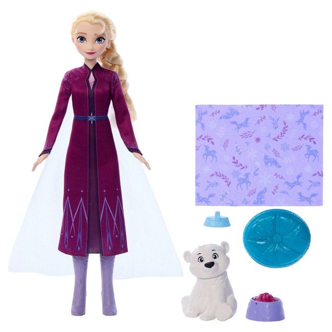 DISNEY FROZEN ELSA AND BEAR CUB FASHION DOLL