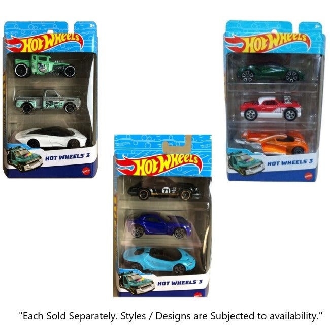 HOT WHEELS BASIC 3 CARS PACK