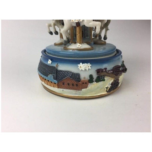 MUSICBOXWORLD POLYSTONE CAROUSEL WITH AUSTRIAN MOTIFS