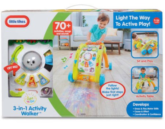 LITTLE TIKES LIGHT 'N GO 3-IN-1 ACTIVITY WALKER - GREEN