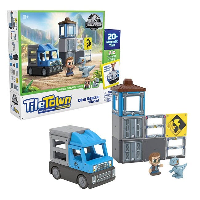 TILE TOWN JURASSIC WORLD DINO RESCUE TILE SET