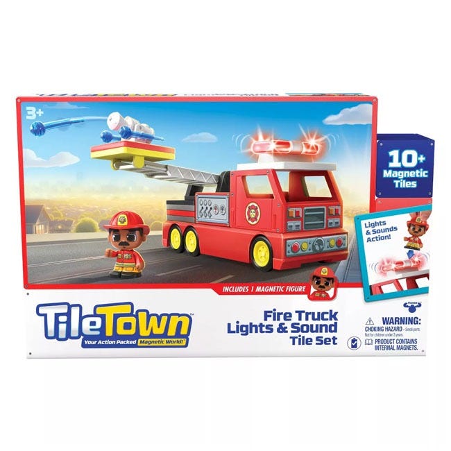 TILE TOWN FIRE TRUCK LIGHTS AND SOUNDS TILE SET