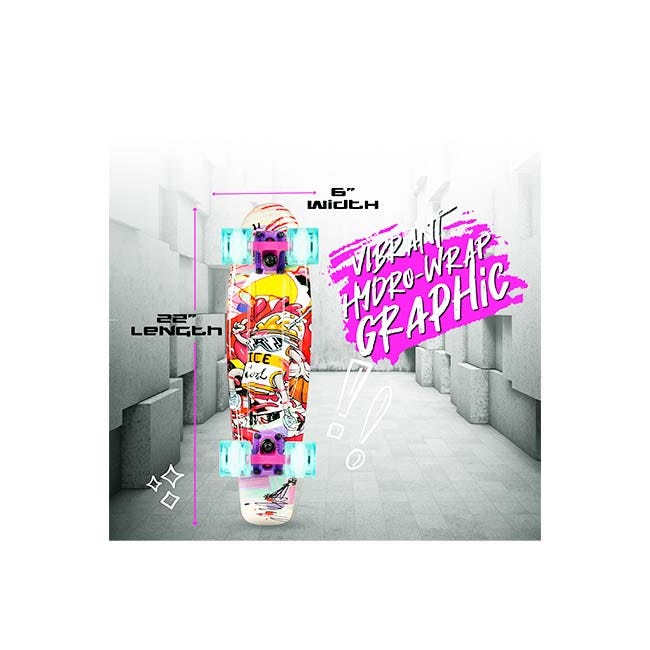 MADD GEAR 22-INCH BALLER RETRO WITH LIGHT UP WHEELS SKATEBOA