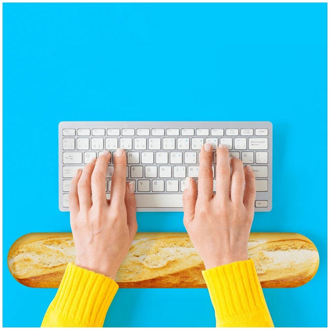 MUSTARD BAGUETTE SHAPED KEYBOARD REST