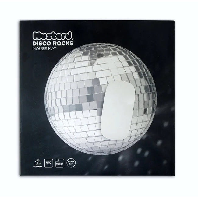 MUSTARD DISCO BALL MOUSE MAT