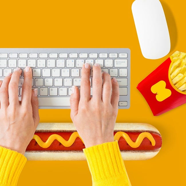 MUSTARD HOT DOG KEYBOARD REST