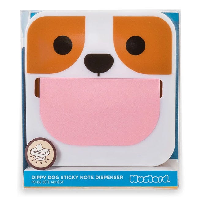 MUSTARD DIPPY DOG STICKY NOTE DISPENSER