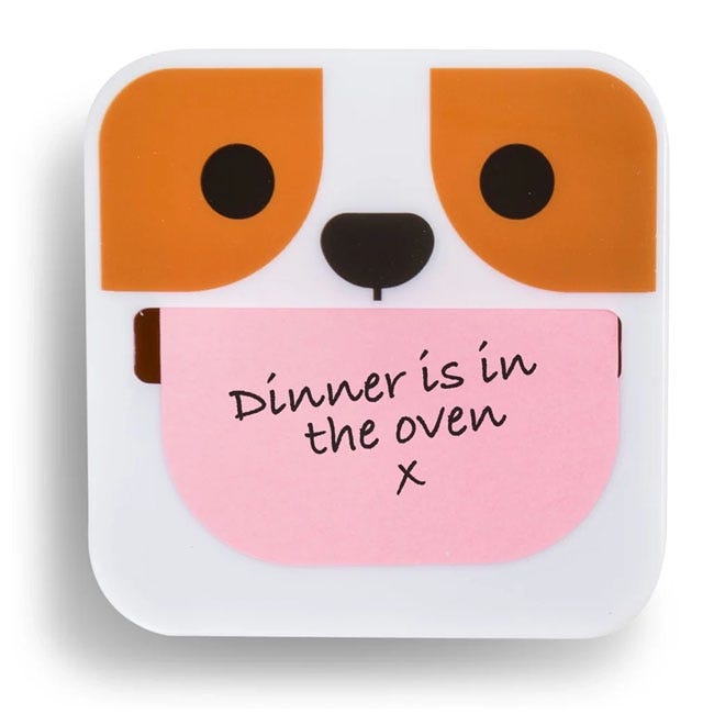 MUSTARD DIPPY DOG STICKY NOTE DISPENSER