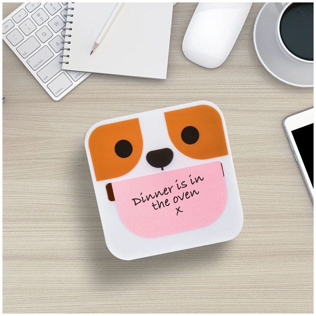 MUSTARD DIPPY DOG STICKY NOTE DISPENSER