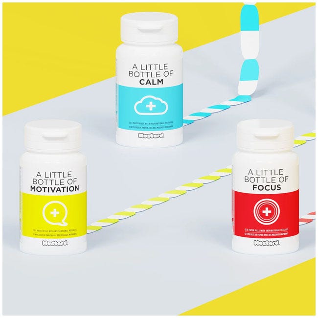 MUSTARD BOTTLE WITH MOTIVATION QUOTES