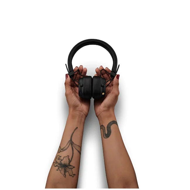 MARSHALL MAJOR V ON-EAR WIRELESS BT HEADPHONES BLACK 1006832