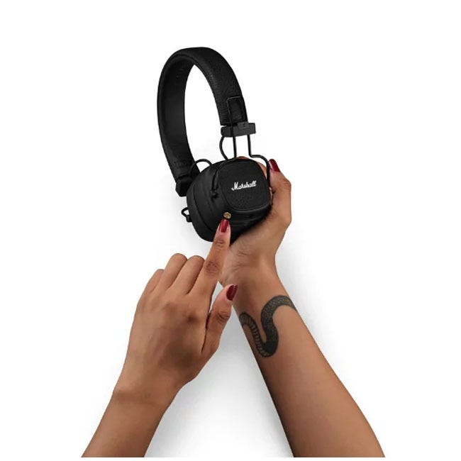 MARSHALL MAJOR V ON-EAR WIRELESS BT HEADPHONES BLACK 1006832