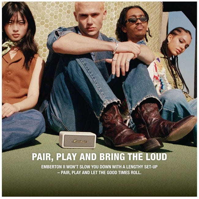 MARSHALL EMBERTON II PORTABLE SPEAKER CREAM 1006787