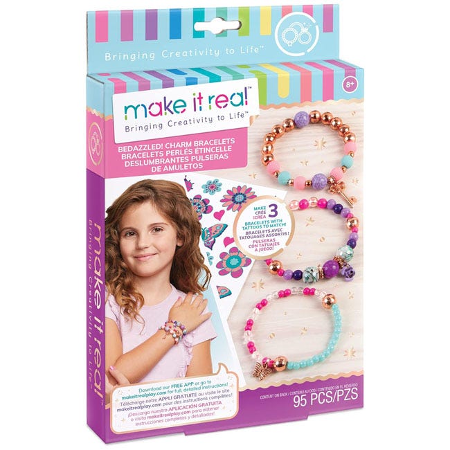 MAKE IT REAL BEDAZZLED CHARM BRACELETS KIT BLOOMING