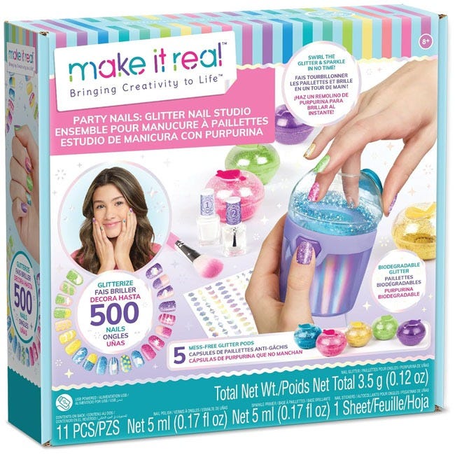 MAKE IT REAL PARTY NAILS GLITTER NAIL STUDIO DESIGN SET