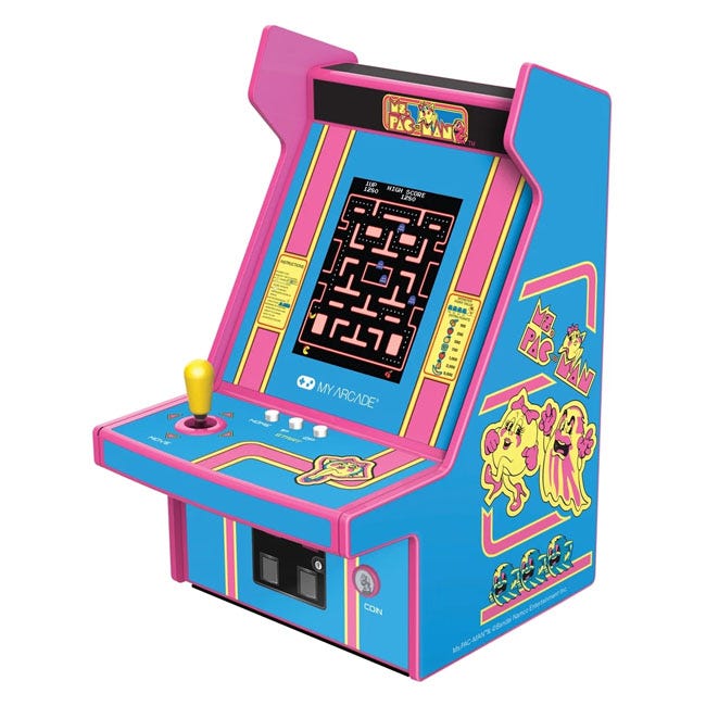 MY ARCADE MICRO PLAYER 6.7IN MS.PACMAN  RETRO ARCADE PNK/BLU