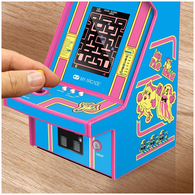 MY ARCADE MICRO PLAYER 6.7IN MS.PACMAN  RETRO ARCADE PNK/BLU