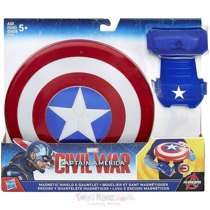 MARVEL CAPTAIN AMERICA MAGNETIC SHIELD and GAUNTLET