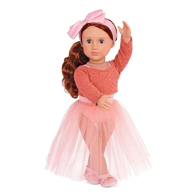 OUR GENERATION AUBRIE BALLET WITH ORANGE SWEATER DOLL