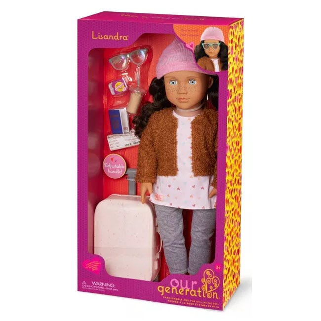 OUR GENERATION LISANDRA WITH TRAVEL AND LUGGAGE SET DOLL