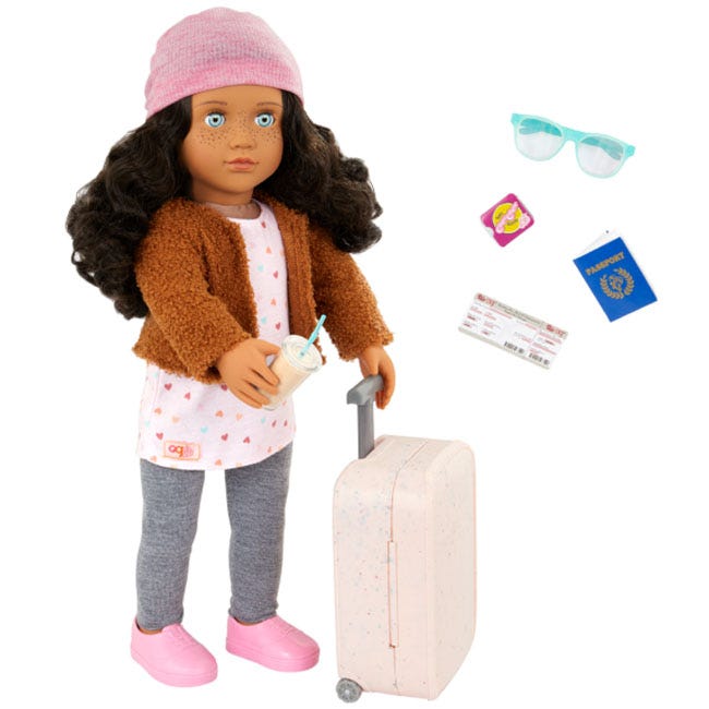 OUR GENERATION LISANDRA WITH TRAVEL AND LUGGAGE SET DOLL