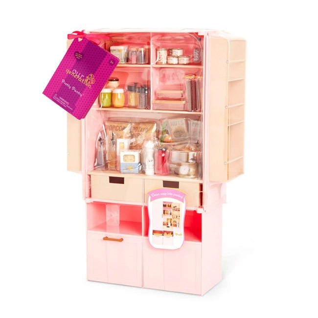 OUR GENERATION PINK PRETTY PANTRY KITCHEN FURNITURE SET