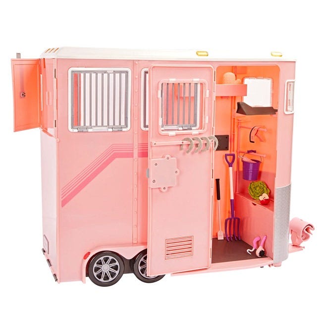 OUR GENERATION PINK HORSE TRAILER PLAYSET