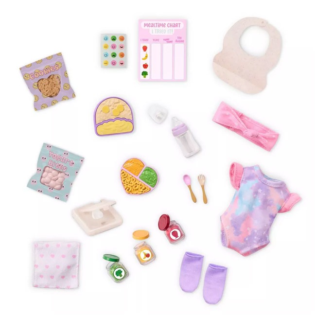 OUR GENERATION BABY EMILIA MEALTIME WITH HIGH CHAIR PLAYSET